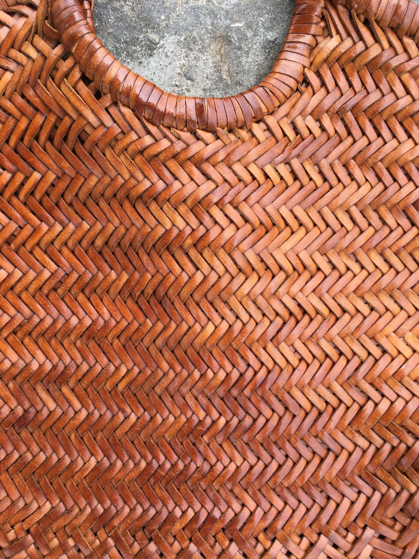 hand weaved leather bag